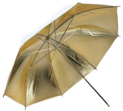 Sateenvarjoheijastin Ø 112cm / 128cm valk./kulta RS-112 - OUTLET valokuvaukseen ja kuville - 31523 - 1