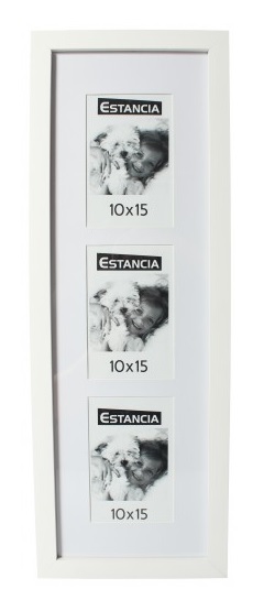 Stilren valkoinen 3x 10x15 (20x60) monikuvakehys, 6/ltk - Monikuvakehykset - 34383 - 1
