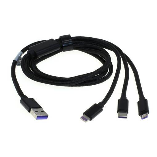 USB 3-in-1 iPhone / Micro-USB / USB-C - 1m - Lahjavinkit ystävälle - 40473 - 1