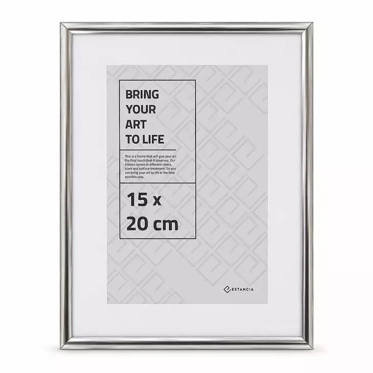 Alumiinikehys 15x20 hopea kiiltävä - Borgholm - Metalli- ja ruusukehykset, alumiinikehys - 42973 - 1