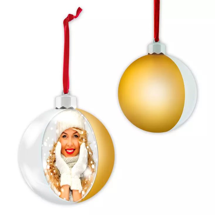 ISO 10cm kuvapallo Satiini Kultainen (6 kpl / display) - Joulu- ja talviaiheiset tuotteet - 42463 - 1