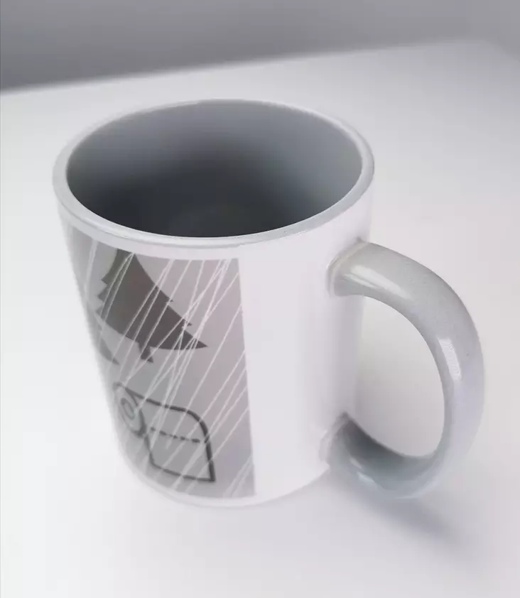 Kaksivärinen muki, vaalean HARMAA kahva + sisus - Mukit, astiat sublimaatiopainatukseen - 38773 - 1