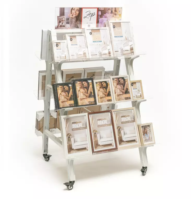 Kehysteline pyörillä, akryylihyllyt (2 pak.) - Myymälään, pakkaustarv ja pahvilaatikot - 41893 - 1