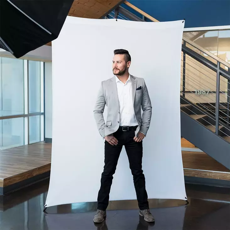 SAVAGE Travel tausta pieni 1,52x2,13m - valkoinen - Läpivalaistavat, vinyyli- kangastaustat - 41053 - 1