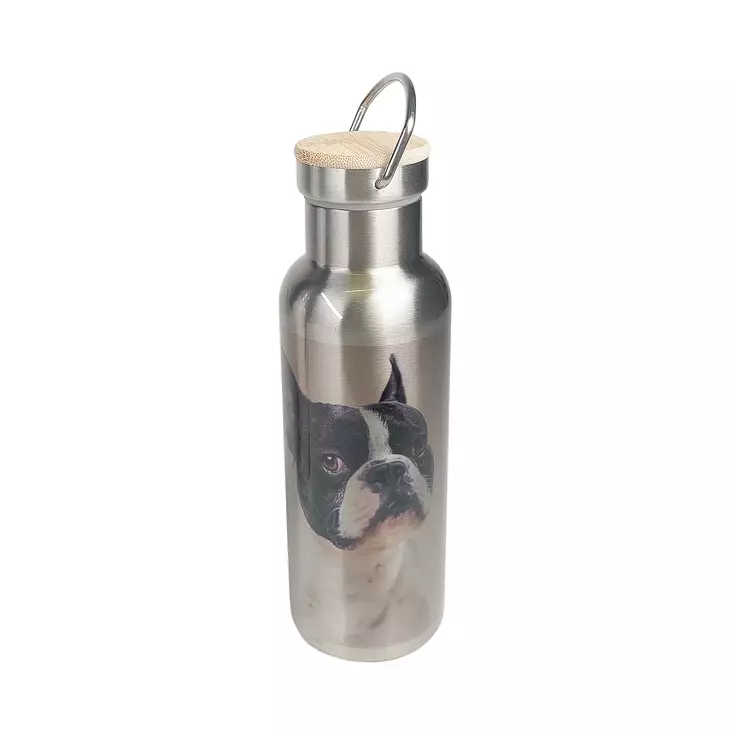 Termospullo puukorkilla 500 ml - hopea - Mukit, astiat sublimaatiopainatukseen - 40123 - 1