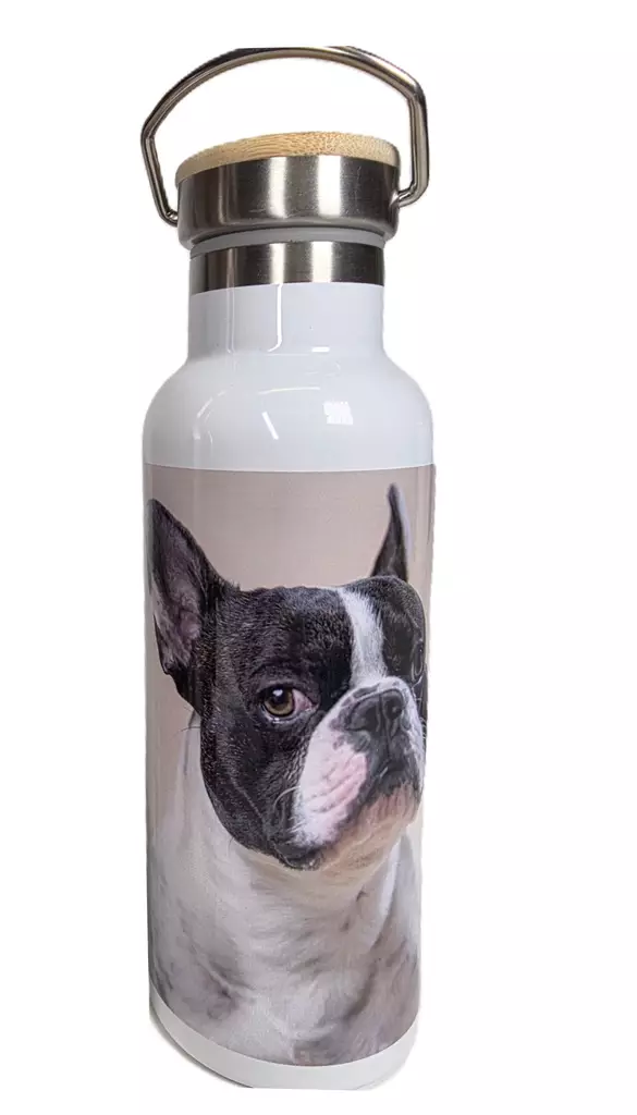 Termospullo puukorkilla 500 ml - valkoinen - Uusia painotuotteita - 39813 - 1