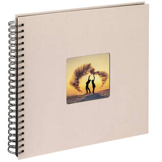 Fun Spiraalialbumi Chamois / vaalea säämiskä, 30x30 cm, 50 mustaa sivua - Hääalbumit ja polttarialbumit - 40524 - 1