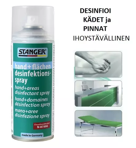 Desifiointi Spray 400ml - kädet ja pinnat (80%) - Myymälään, pakkaustarv ja pahvilaatikot - 38854 - 1