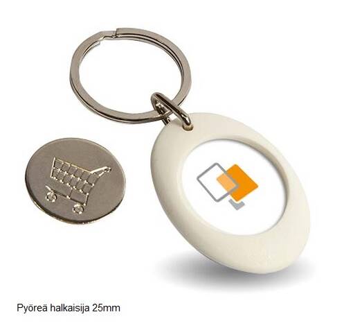 Avaimenperä POLETILLA VALKOINEN - 25mm kuvalle - Avaimenperien valmistukseen - 39174 - 1