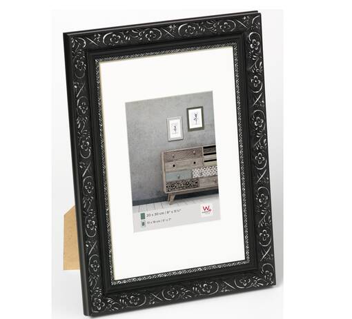 Barock puukehys 30x40 - musta/hopea - Koristeelliset kehykset - 40564 - 1