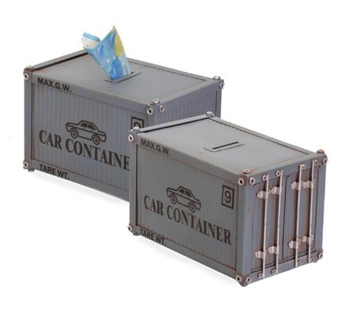 Container, kontti säästölipas - harmaa, 21x14x14cm - BLACK FRIDAY - 40674 - 1