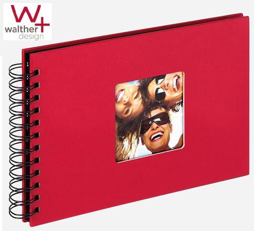Fun Spiraalialbumi punainen, 23x17 cm - Valokuva-albumit mustilla sivuilla - 25934 - 1