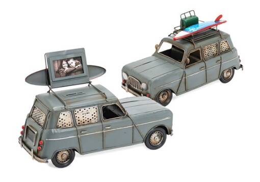 Harmaa iso R-auto 32x19x14cm - Peltikyltit ja metallikoristeet kuville - 38254 - 1