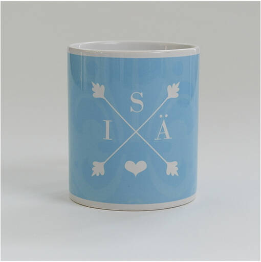 ISÄ vaakuna vaaleansininen muki - painettu - Lahjavinkit isälle - 38164 - 1