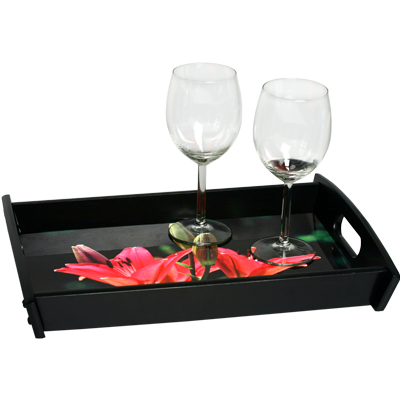 Tarjotin pieni, 20x33 cm, musta (tarjous me 2 kpl) - tarj.erä - Sisustustuotteet sublimaatiopainatukseen - 26114 - 1