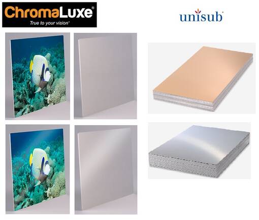 UNISUB Alu 600x1200 (0,76mm) hopea kiiltävä - tilaustuote - Taulut ja kyltit sublimaatiopainatukseen - 35894 - 1