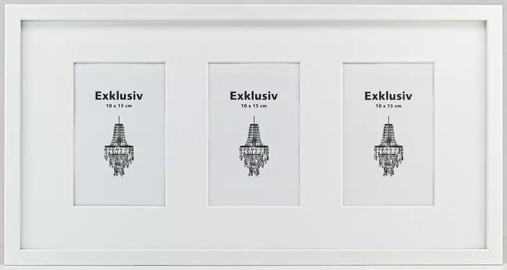 Exklusiv 3x 10x15 (23x46) valkoinen monikuvakehys, 5/ltk - Monikuvakehykset - 38764 - 1