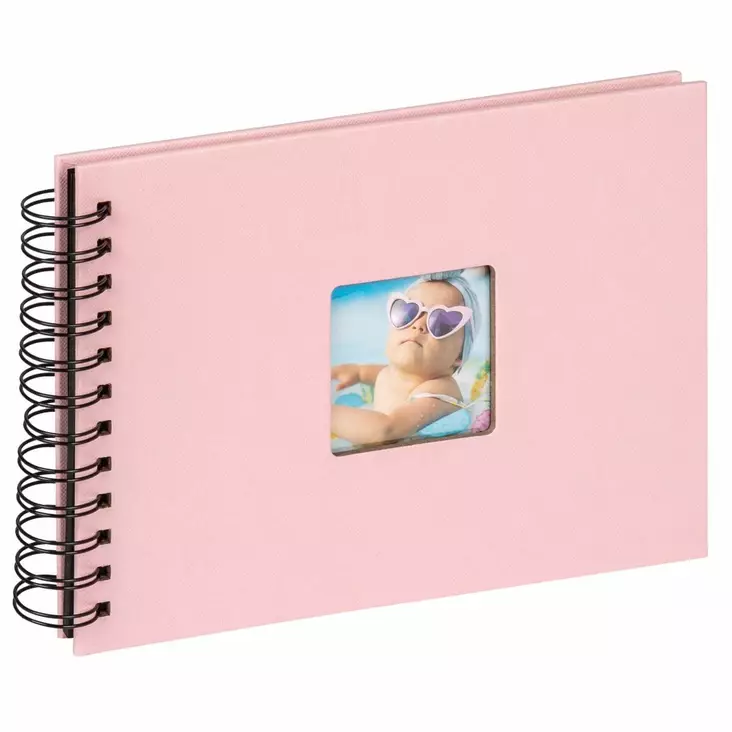 Fun Spiraalialbumi vaalean punainen 23x17 cm, 40 mustaa kart.sivua - Vauva-albumit ja lapsialbumit - 41394 - 1