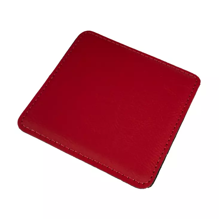 Laser - Lasinalunen 10x10 punainen keinonahka - Laserkaiverrukseen tuotteet - 42204 - 1