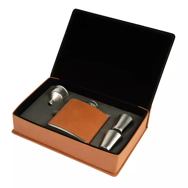 Laser - taskumatti lahjasetti teräs, ruskea - Laserkaiverrukseen tuotteet - 42214 - 1