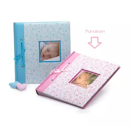 Bambino kuva-aukolla/applikaatio PUNAINEN 29x32cm-60s - Vauva-albumit ja lapsialbumit - 42645 - 1