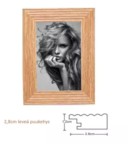 Leveä HR-36 lämmin ruskea 15x20 puukehys - Litteät ja pyöristetyt kehykset - 42625 - 2
