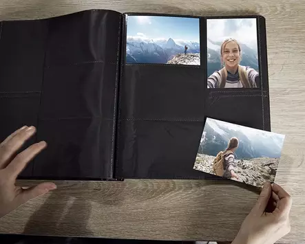 Taskualbumi Fun, Musta 400 10x15 - kuva-aukolla - Valokuva-albumit taskuilla 300-400 kuvaa - 42385 - 2