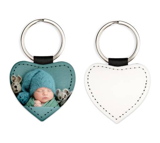 Avaimenperä keinonahka sydän - 50 x 45 mm - Uusia painotuotteita - 40405 - 1