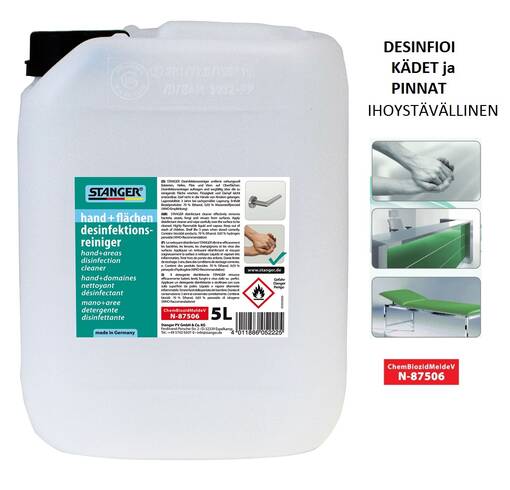 Desifiointiaine 5L kanisteri - kädet ja pinnat (80%) - Myymälään, pakkaustarv ja pahvilaatikot - 38855 - 1