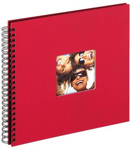 Fun Spiraalialbumi punainen, 30x30 cm - Valokuva-albumit mustilla sivuilla - 25935 - 1