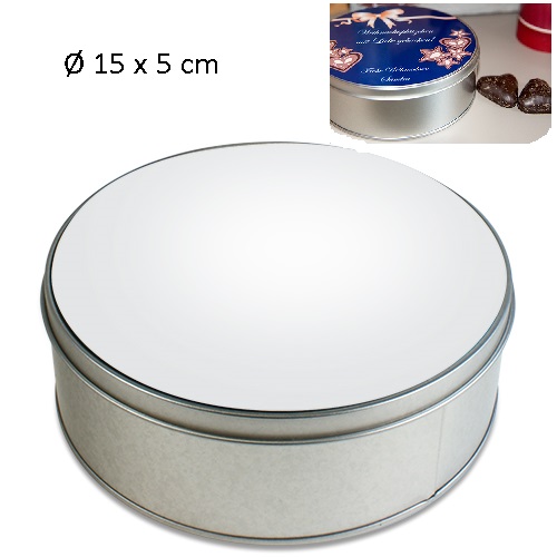 Metalli lahjarasia Ø 150 x 50 mm- sublikannella (irrallaan) - Muut painettavat sublimaatiotuotteet - 37245 - 1