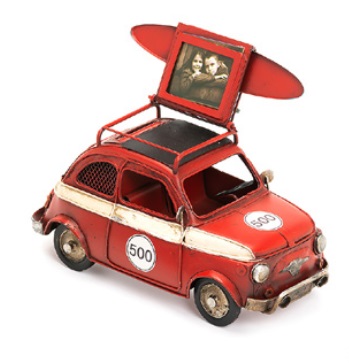 Punainen 500 auto kehyslipas - 20x10x12 - Peltikyltit ja metallikoristeet kuville - 38265 - 1