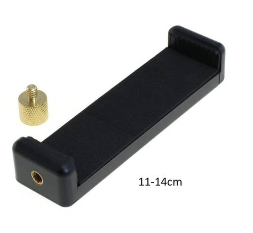 Tabletti-/puhelinpidin 11-14cm 1/4 jalustakiertellä - Jalustatarvikkeet, puristimet - 39305 - 1