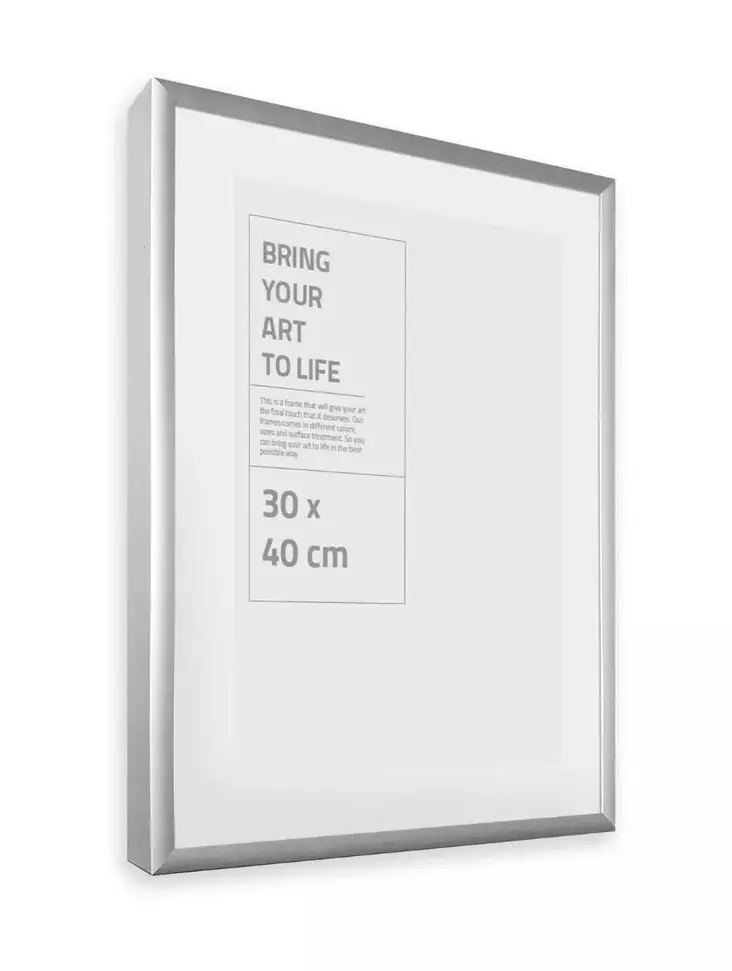 Alumiinikehys 60x80 matta hopea, pleksillä - Metalli- ja ruusukehykset, alumiinikehys - 42185 - 1