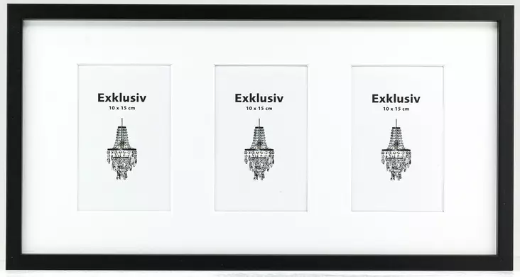 Exklusiv 3x 10x15 (23x46) musta monikuvakehys, 5/ltk - Monikuvakehykset - 39545 - 1