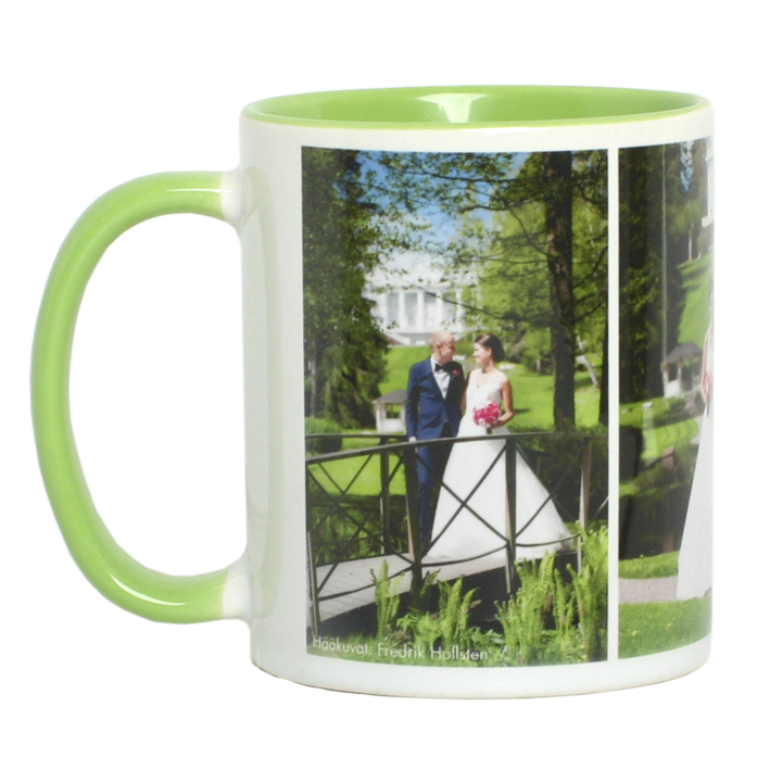 Kaksivärinen muki, vaaleanvihreä kahva + sisus - Mukit, astiat sublimaatiopainatukseen - 26045 - 1