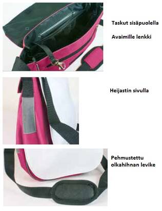 Lasten olkalaukku 20 x 19 x 8 cm, pink - tilaustuote - Laukut, lompakot sublimaatiopainatukseen - 34596 - 2