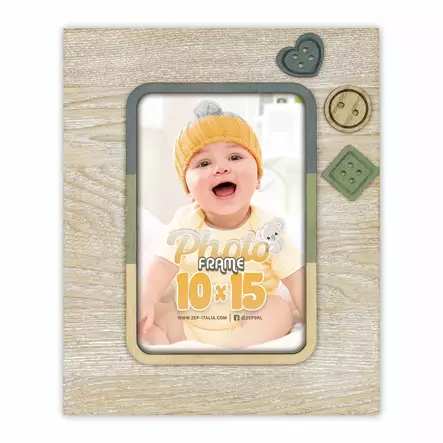 Blazer 10x15 nappi- lapsikehys - puuta - Lastenhuoneeseen ja kastelahjakehykset - 42516 - 1