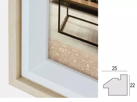 Bologna 10x15 puunvärinen / valkoinen puukehys - Design kehykset - 42096 - 2