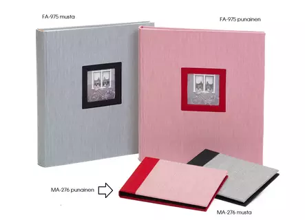 Classico Punainen kangas taskualbumi 13x18cm, 36 kuvalle - Designalbumit - 42686 - 1