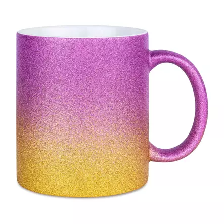 Glitter muki purpura/kulta 98x80mm - Mukit, astiat sublimaatiopainatukseen - 42806 - 1
