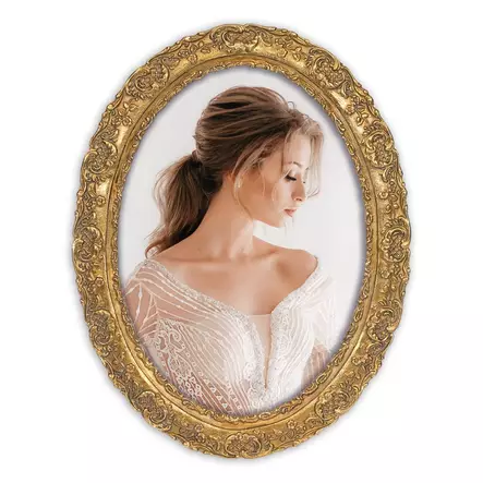 Lotus ovaalikehys 13x18 kultakoristeltu - Soikeat ovaalit valokuvakehykset - 42766 - 1