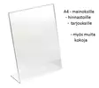 Akryylikehys A4 (21x30) pystymalli - Myymälään, pakkaustarv ja pahvilaatikot - 37046 - 1