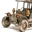 Antiikki auto - 20x14x10cm - kynäteline - Peltikyltit ja metallikoristeet kuville - 41906 - 2