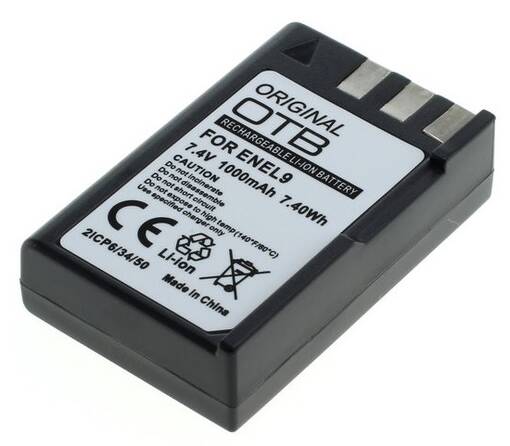 Akku Nikon EN-EL9 / EN-EL9a yhteensopiva,1000mAh - Kamera- ja videoakut - 36776 - 1