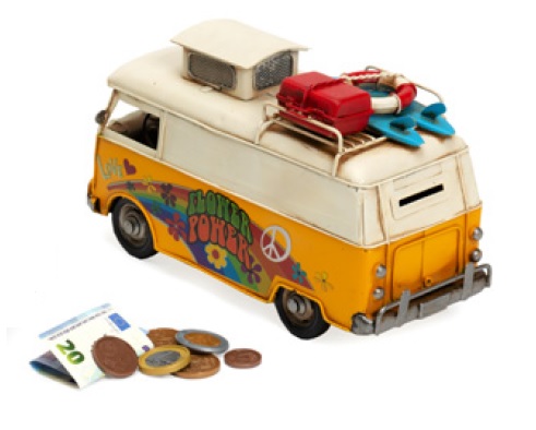 Flower Power paku - iso keltainen säästölipas 25,5x11,5x15cm - Peltikyltit ja metallikoristeet kuville - 39236 - 1