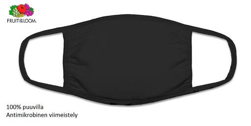 Kasvomaski puuvilla, musta (me 5kpl) - Puuvillatekstiilit - 38846 - 1