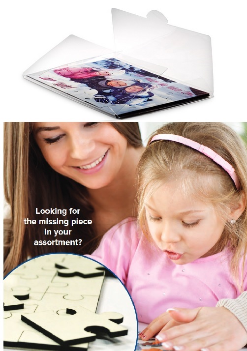 Lahjapakkaus puupalapeleille 180x260 x 6mm - läpinäkyvä - Hiirimatot ja palapelit painatukseen - 37006 - 1