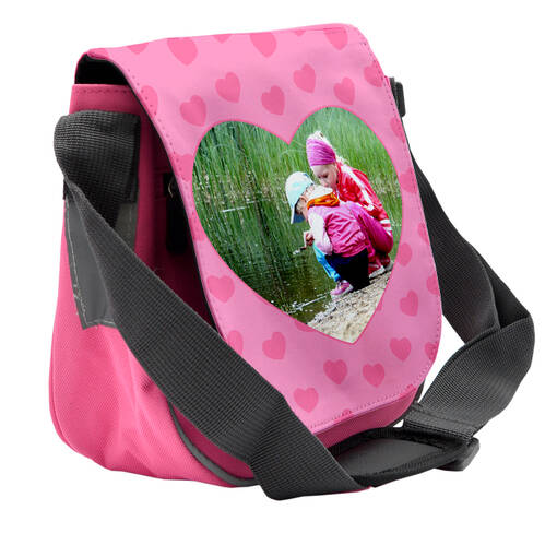 Lasten olkalaukku 20 x 19 x 8 cm, pink - tilaustuote - Laukut, lompakot sublimaatiopainatukseen - 34596 - 1