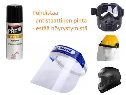 PRF MASK SPRAY 220/165ml visirien puhdistusaine (estää huurtumisen) - Myymälään, pakkaustarv ja pahvilaatikot - 38786 - 1